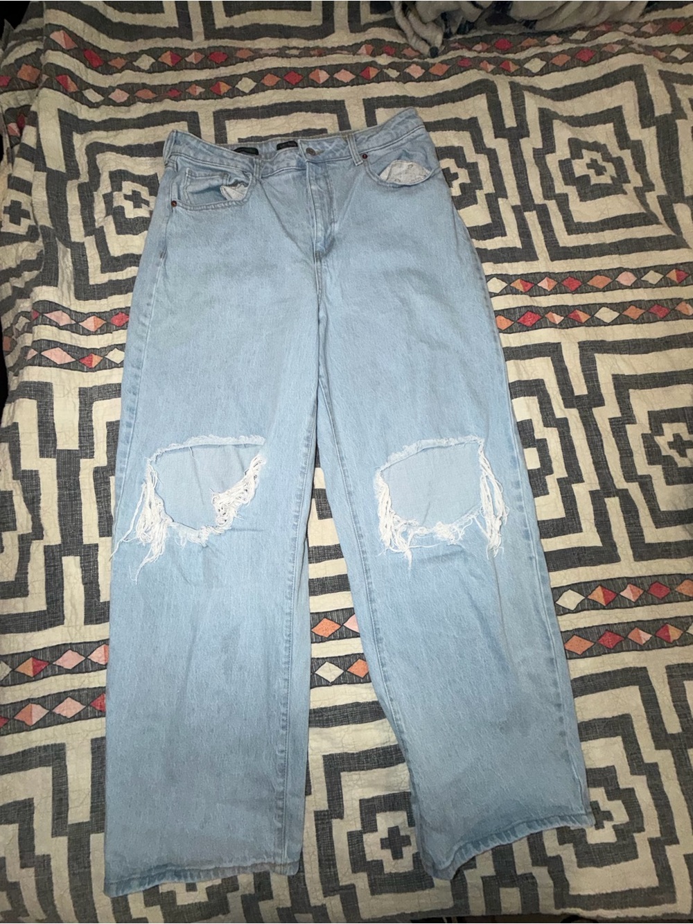 Wide Leg Distressed Women's Jeans